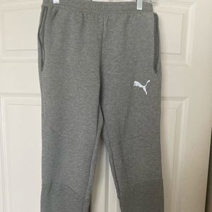 Women’s Grey Puma Logo Sweatpants With Zipper Detailed Pockets